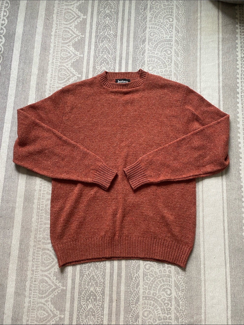 Vintage 1970s Jantzen Wool-Blend Pullover Sweater in Rust